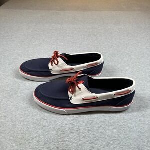 Polo Ralph Lauren Lander 2 Boat Shoes Mens 13D Navy Red White Preppy Casual